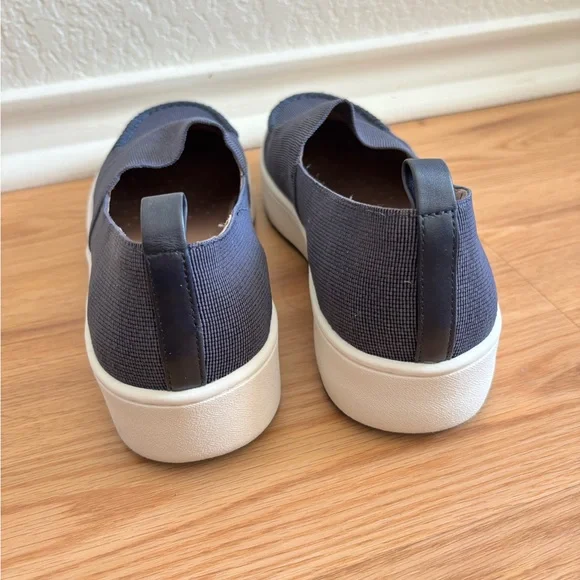 Donald J Pliner Cory Elastic Knit Platform Slip On Sneakers in Navy - Picture 4 of 5